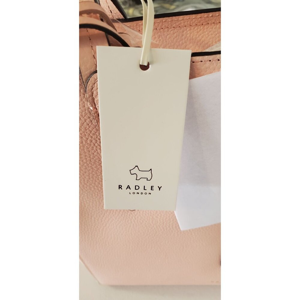 Radley London Leather Tote Bag With Structured Design & Dual Top Handles (Melon) - Picture 7 of 11